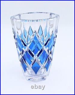 Vase en Cristal art déco Val Saint Lambert cobalt bleu crystal
