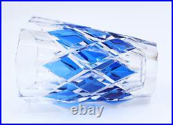 Vase en Cristal art déco Val Saint Lambert cobalt bleu crystal