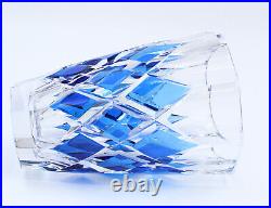 Vase en Cristal art déco Val Saint Lambert cobalt bleu crystal