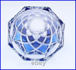 Vase en Cristal art déco Val Saint Lambert cobalt bleu crystal
