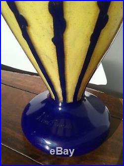 Vase en Pâte de Verre multicouche Le verre Français glass cameo art deco 45 cm