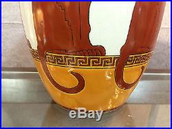 Vase en céramique émaillé style Art Déco décor de chats (signé et numéroté)
