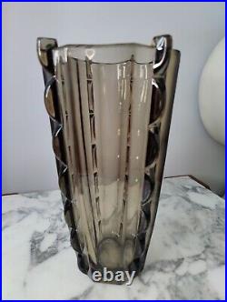 Vase en cristal attribuée Val Saint Lambert art déco art nouveau Lalique Crystal
