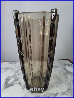 Vase en cristal attribuée Val Saint Lambert art déco art nouveau Lalique Crystal