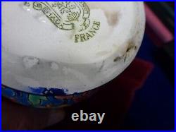 Vase en émaux de Longwy, années 30, art déco, H 235mm, bon état, signé