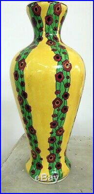 Vase en faïence Art déco 1930 -olga- Boch La Louvière Charles Catteau 42 cm