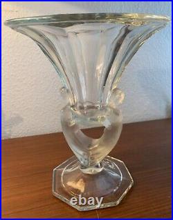 Vase en verre art déco aux nymphes 1930's Walther & Söhne à identifier
