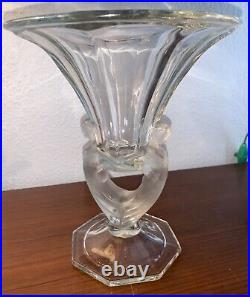 Vase en verre art déco aux nymphes 1930's Walther & Söhne à identifier