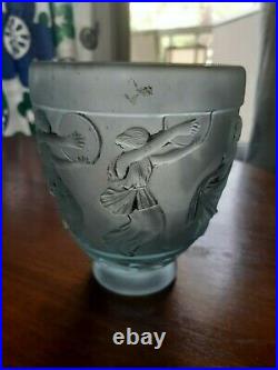 Vase en verre art deco signé georges de feure 14 cm