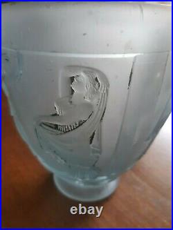 Vase en verre art deco signé georges de feure 14 cm