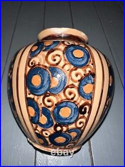 Vase époque Art Déco en grès AP 1931 signature à identifier