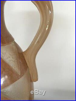 Vase géant de 44 cm en pâte de verre Art Déco gravé à l'acide Degué Schenider