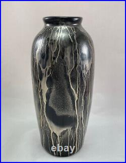 Vase grès Léon Pointu Art déco Platinum tall vase