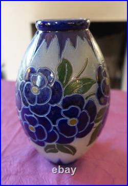 Vase gres emaille Alsace art deco 1930