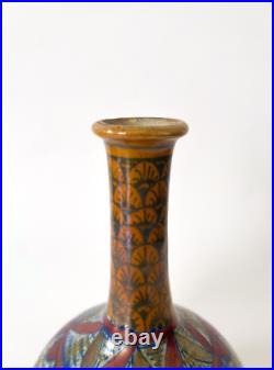 Vase italien en majolique polychrome de Gualdo Tadino, Art déco Années 1920 Vase italien en majolique polychrome de Gualdo Tadino, Art déco Années 1920