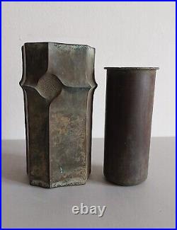 Vase moderniste en bronze Art deco par Bosisio Italy