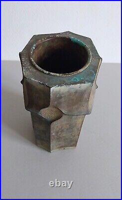 Vase moderniste en bronze Art deco par Bosisio Italy