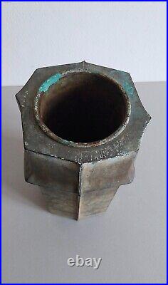 Vase moderniste en bronze Art deco par Bosisio Italy