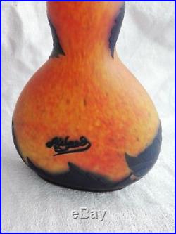 Vase pâte de verre dégagé à l'acide signé Richard/Etling /LOETZ WITWE Art Déco