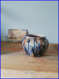 Vase pot en grès signé Guérin vintage céramique art nouveau art déco Bouffioulx