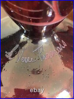Vase schneider le verre français decor campanulle art deco 1930 pate de verre