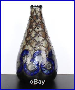 Vase tronconique élancé Odetta art-déco breton 1930 Bretagne grès HB Quimper