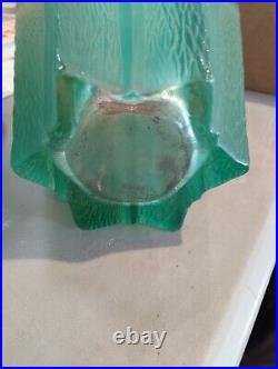 Vase verre pressé moulé d'époque art déco attribué au sculpteur d'Avens