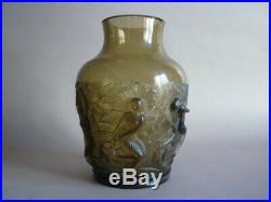 Verlys Vase Aux Sirenes Verre Presse Moule Art Deco 1930