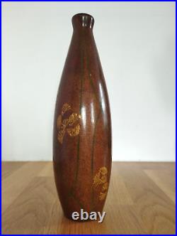 Vietnam Ancien Vase Laque Signé My Nghé Hanoi Haut 23 cm Gout Art Déco
