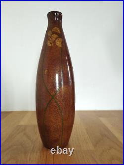 Vietnam Ancien Vase Laque Signé My Nghé Hanoi Haut 23 cm Gout Art Déco