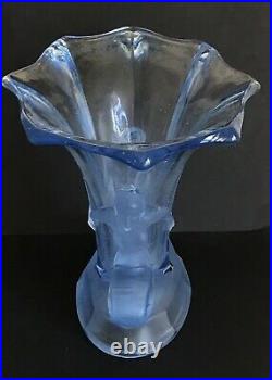 WALTHER & SOHNE vase ART DÉCO ´WINDSOR ´ bleu 1930 2 femmes nues Allemagne