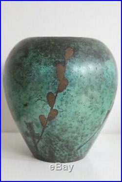 WMF IKORA Vase en Dinanderie de cuivre Art déco 1920s era Paul haustein