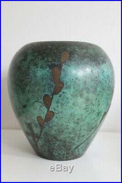 WMF IKORA Vase en Dinanderie de cuivre Art déco 1920s era Paul haustein