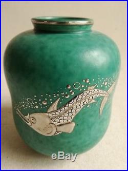 Wilhelm Kage Gustavsberg Argenta Vase Art Deco Sweden Scandinavian Pottery