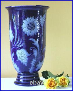 XXe 1920 Grand Vase 30cm Grès d'Alsace REMMY Betschdorf H KRUMEICH Art Déco RARE